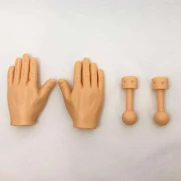 Daily Portable Tiny Finger Hands 2 Pack - Little Finger Puppets, Mini Rubber Flat Hand, Miniature Small Hand Puppet Prank from Tiktok - 1 Left and Right Finger Hands