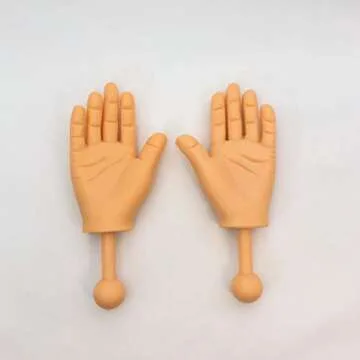 Daily Portable Tiny Finger Hands 2 Pack - Little Finger Puppets, Mini Rubber Flat Hand, Miniature Small Hand Puppet Prank from Tiktok - 1 Left and Right Finger Hands
