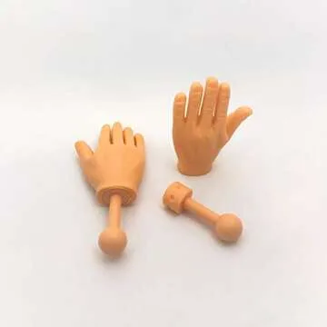 Daily Portable Tiny Finger Hands 2 Pack - Little Finger Puppets, Mini Rubber Flat Hand, Miniature Small Hand Puppet Prank from Tiktok - 1 Left and Right Finger Hands