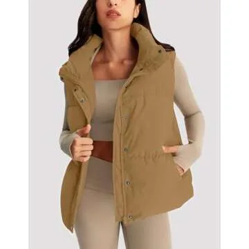 MIROL Women's Puffer Vest - Stylish Crop Jacket for Winter
