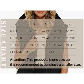 MIROL Women's Sleeveless Cropped Puffer Vest Zip Up Stand Collar Button Down Winter Crop Jackets Outwear Vest with Pockets