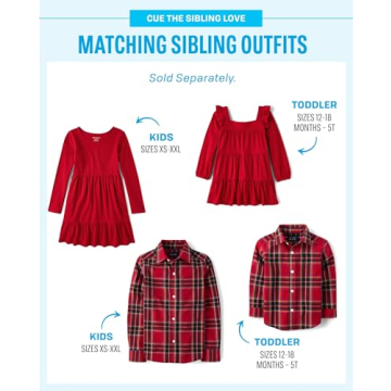 The Children's Place Red Long Sleeve Skater Dress for Girls