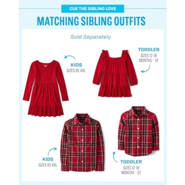 The Children's Place Red Long Sleeve Skater Dress for Girls