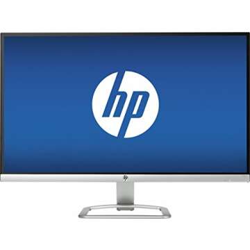HP 27" Widescreen IPS LED Flat-panel HD Monitor, 1920x1080 at 60Hz, 7ms response time, 178 degrees horizontal and vertical viewing angles, 10,000,000:1 dynamic contrast ratio, HDMI