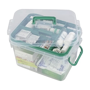 Qskely Clear Storage Box Container for First Aid & Crafts