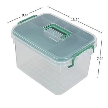 Qskely Clear Storage Box Container for First Aid & Crafts