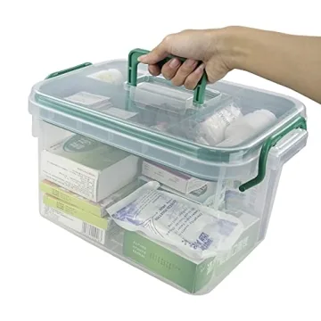 Qskely Clear Storage Box Container for First Aid & Crafts