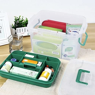 Qskely Clear Storage Box Container for First Aid & Crafts