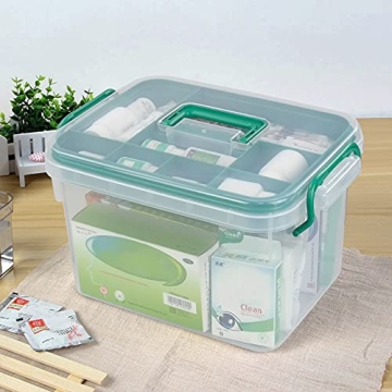 Qskely Clear Storage Box Container for First Aid & Crafts