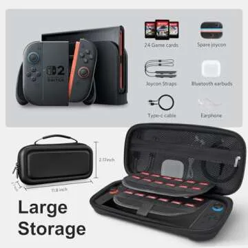 CoBak Large Capacity Carrying Case for Nintendo Switch 2 (2025), Ultra Slim EVA Travel Pouch with 24...