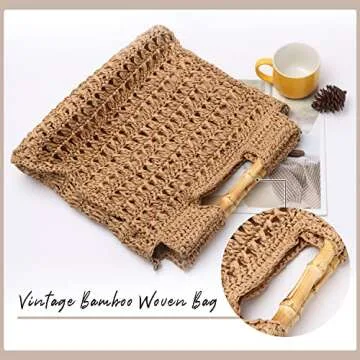 Oweisong Women Straw Beach Tote Bag for Summer Fun