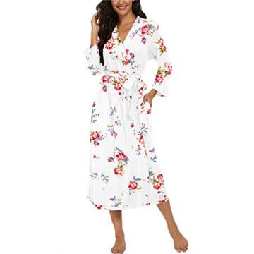 VINTATRE Women Long Lightweight Kimono Bathrobe - Soft Knit