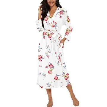 VINTATRE Women Long Lightweight Kimono Bathrobe - Soft Knit
