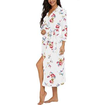 VINTATRE Women Long Lightweight Kimono Bathrobe - Soft Knit