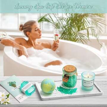 Birthday Gifts for Women Sister Mom - Relaxing Spa Basket Self Care Set, Present for Wife Best Friend Coworker, Valentines Mothers Day Christmas Anniversary, Unique Gift Ideas for Friendship