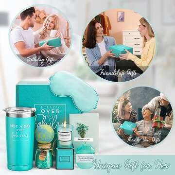 Birthday Gifts for Women Sister Mom - Relaxing Spa Basket Self Care Set, Present for Wife Best Friend Coworker, Valentines Mothers Day Christmas Anniversary, Unique Gift Ideas for Friendship