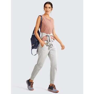 CRZ YOGA Athletic High Waisted Joggers for Women 27.5" - Lightweight Workout Travel Casual Outdoor H...