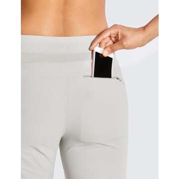 CRZ YOGA Athletic High Waisted Joggers for Women 27.5" - Lightweight Workout Travel Casual Outdoor Hiking Pants with Pockets Coconut Milk White Medium