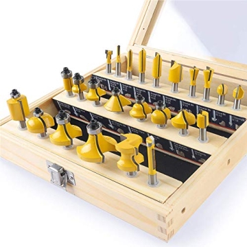 KOWOOD 24X Router Bits Set - Premium 1/4 Inch Shank for Precision Woodworking