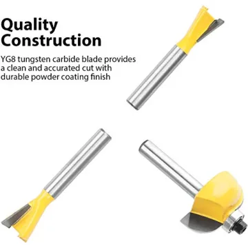 KOWOOD 24X Router Bits Set 1/4 Inch Shank Professional Woodworking