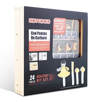 KOWOOD 24X Router Bits Set 1/4 Inch Shank Professional Woodworking