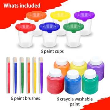 Kids Painting Set, Washable Paint for Kids with Paint Cups, Toddler Paintbrushes, Non Toxic Washable...