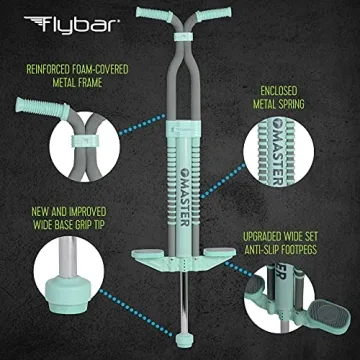 Flybar Master Pogo Stick for Kids, Ages 9+, 80 to 160 Pounds, Easy Grip Handles, Anti-Slip Pegs, Outdoor Toys for Boys, Jumper Toys for Girls, Outside Toys for Kids, Tweens and Teens