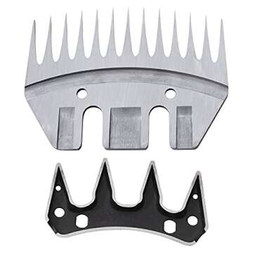 13 Teeth Straight Replacement Blades for Sheep Shears, Professional Stainless Steel Sheep Shearing C...