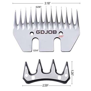 13 Teeth Straight Replacement Blades for Sheep Shears, Professional Stainless Steel Sheep Shearing Clipper Blades for Sheep Alpacas Goats