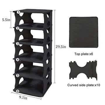 TXALWIQ 6-Tier Stackable Shoe Rack for Easy Organization