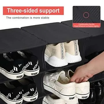 TXALWIQ 6-Tier Stackable Shoe Rack for Easy Organization