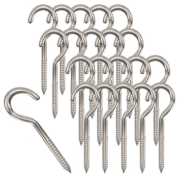 Axe Sickle 2 Inch Metal Cup Hook Set - 50 Premium Heavy-Duty Screw Hooks