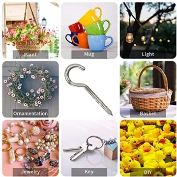 Durable 2 Inch Metal Cup Hooks for All Hanging Needs