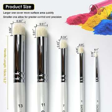 GACDR Dry Brush Miniature Painting, 5 Sizes Drybrush Set for Miniature Citadel Model Paint,Hobby Det...