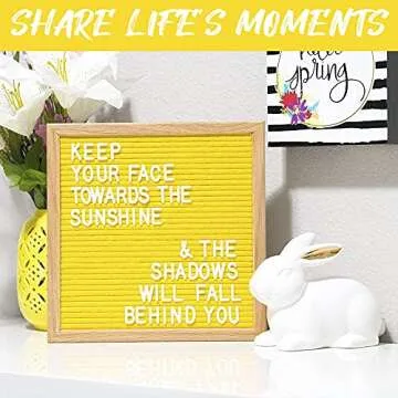Yellow Felt Letter Board 10x10in for Any Occasion
