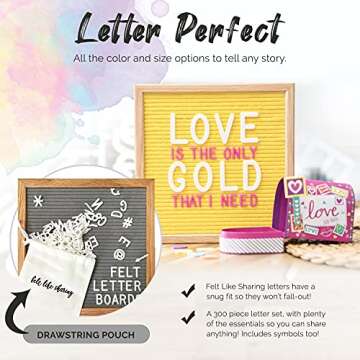 Yellow Felt Letter Board 10x10in for Any Occasion