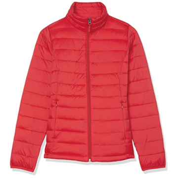 Amazon Essentials Women's Lightweight Long-Sleeve Water-Resistant Packable Puffer Jacket (Available in Plus Size), Red, Medium