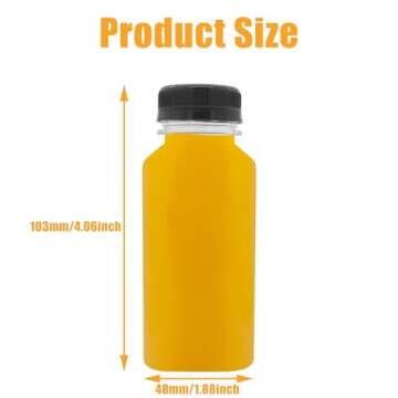 Auvotuis 10 PCS 5 oz Plastic Juice Bottles Empty Clear Milk Bottles with Lids, Beverage Containers f...