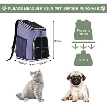 BAGLHER Cat Backpack Carrier, Mesh Pet Cat Carrier for Medium Small Dog Cat Puppy Kitten Bunny up to...