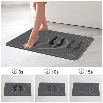 Amtiw Diatomaceous Bath Mat: Super Absorbent & Non-Slip