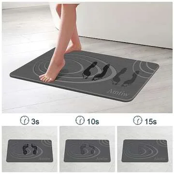 Amtiw Diatomaceous Bath Mat: Super Absorbent & Non-Slip