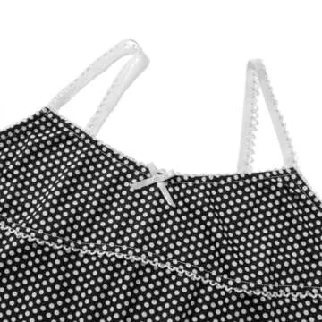 Yoawdats Women Y2K 2 Piece Shorts Set Dot Print Sleeveless Camisole Elastic Shorts Lounge Set Sleepwear Club Streetwear (Black, S)