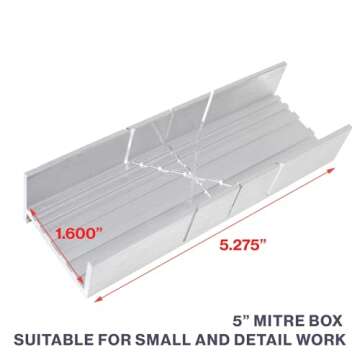 Excel Blades Metal Mitre Box Set With Handle and Razor Pull Saw Blade - Small 6-Inch Aluminum and Steel Tool for Wood, Plastic, and Soft Metals, 2 Cutting Angles