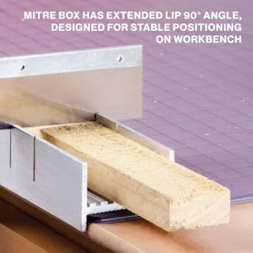 Excel Blades Metal Mitre Box Set With Handle and Razor Pull Saw Blade - Small 6-Inch Aluminum and Steel Tool for Wood, Plastic, and Soft Metals, 2 Cutting Angles