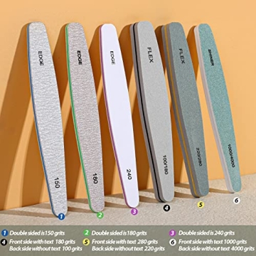 Teenitor 6pcs Nail File and Buffer Set for Perfect Nails