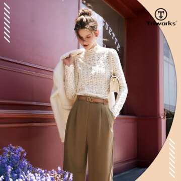 TRIWORKS Reversible Leather Belt for Women Stylish Gold Buckle