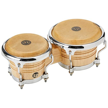 LPM199-AW LPMC Mini Tunable Natural Wood Bongos - Compact Quality Sound