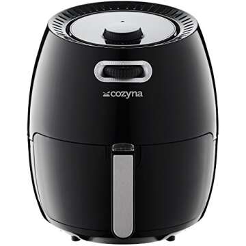 Air Fryer XL by Cozyna (5.8QT) with airfryer cookbook (over 50 recipes) and a basket divider