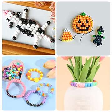 Miss Rabbit 24 Color Pony Beads for Jewelry Making, Hair Beads for Braids with Hair Beaders, Rainbow...