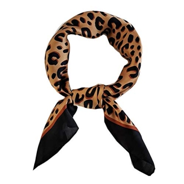 FONYVE Silk Feeling Scarf Medium Square Satin Head Wrap for Women 27.5 inches